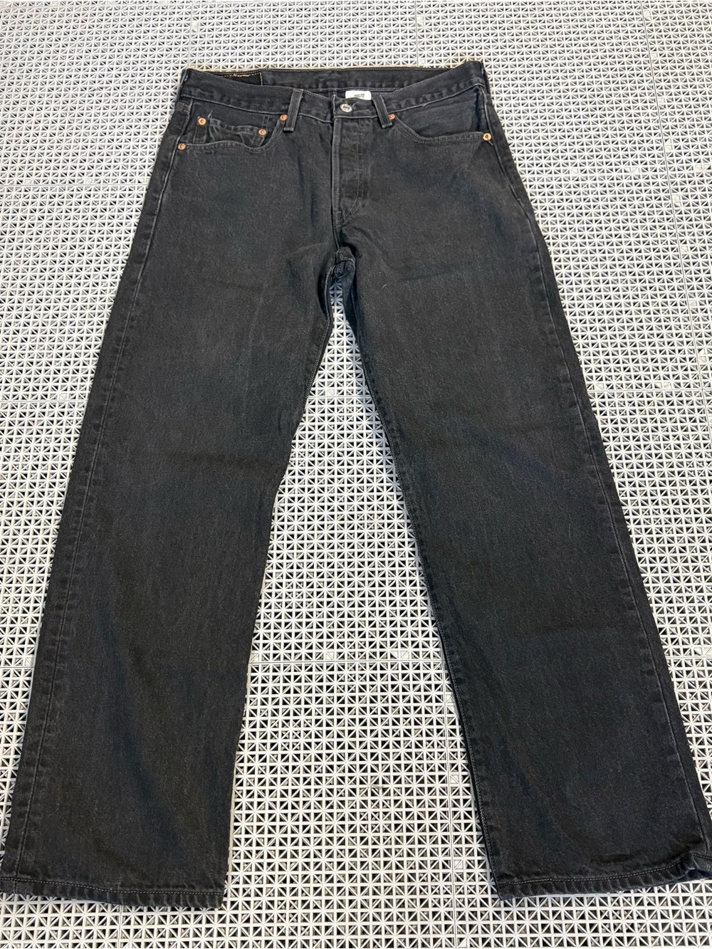 Vintage Y2K Levi's 501 Black Button-Fly Straight-Leg Jeans